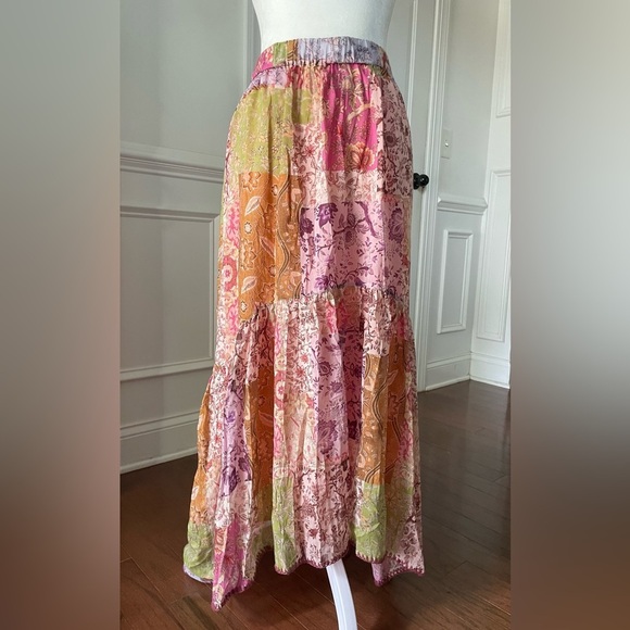 JOHNNY WAS RIVER TIERED SKIRT SIZE SMALL - Picture 3 of 7